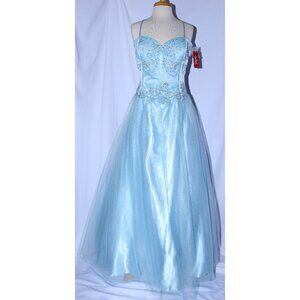 Juliet #1049 Satin & Tulle Princess Prom or Ball Gown-Size 2X-BABY BLUE-NEW